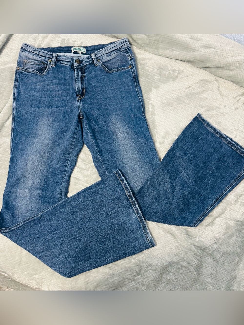 Rockin'C Semi Flare Mid Waist Jeans Sz 30